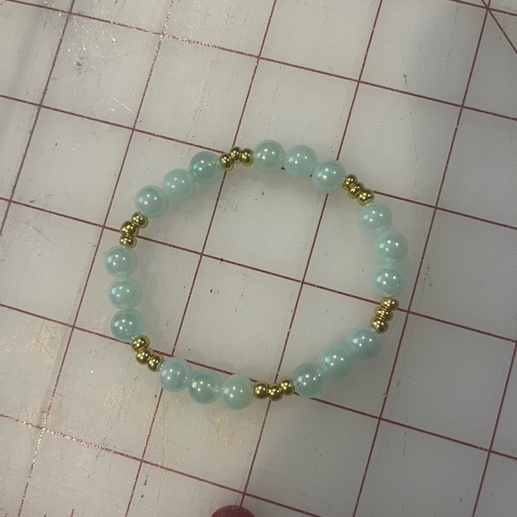 blue pearl and gold bracelet - Picture 1 of 1